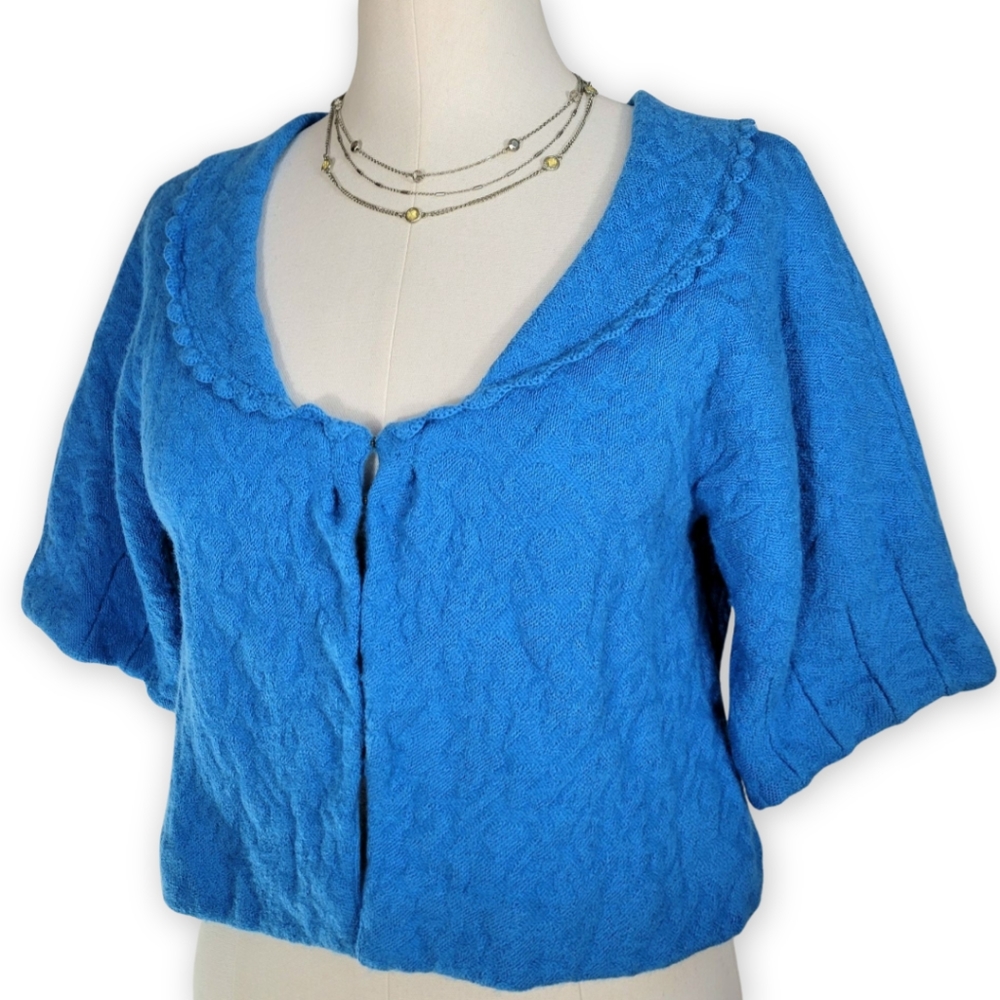 Anthropologie Blue Cable Knit Sweater